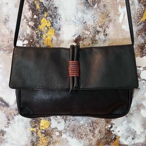 DESMO exclusively for Saks Fifth Avenue black leather purse